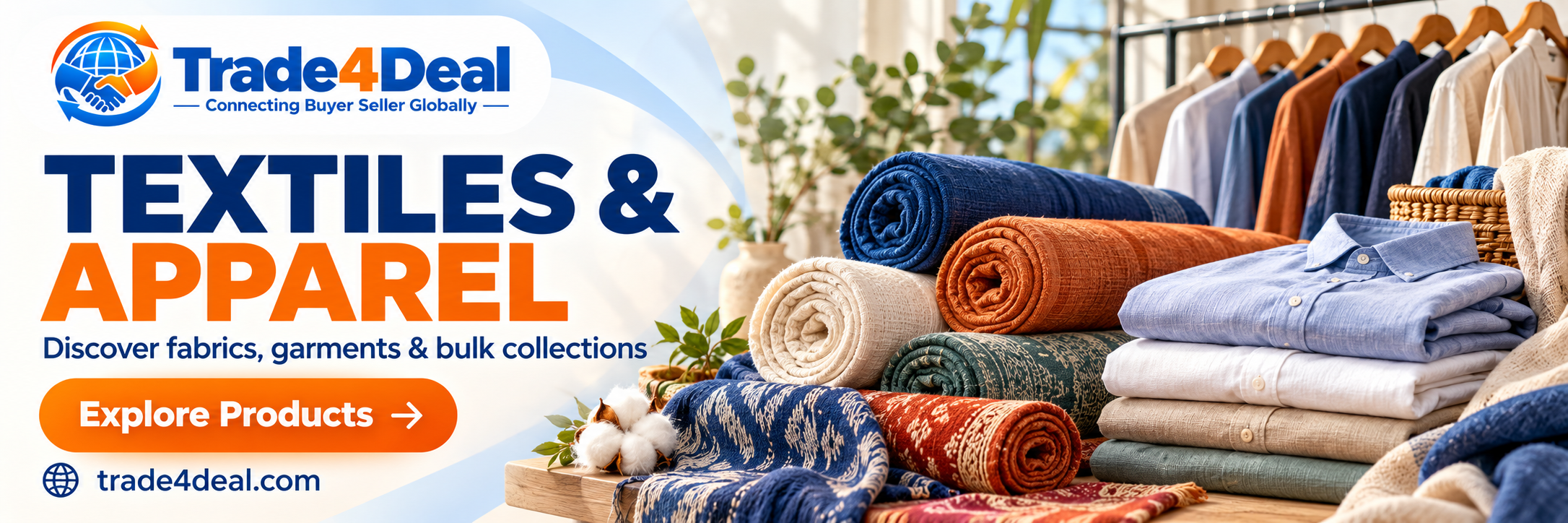 Trade4Deal textiles and apparel banner